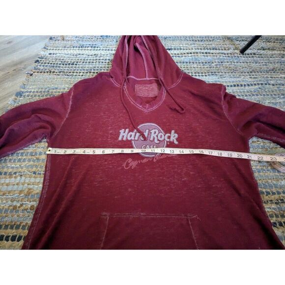 Hard Rock Cafe Cayman Islands L Dark Red/Burgundy Pullover Hoodie Vacation Souve - Picture 4 of 6